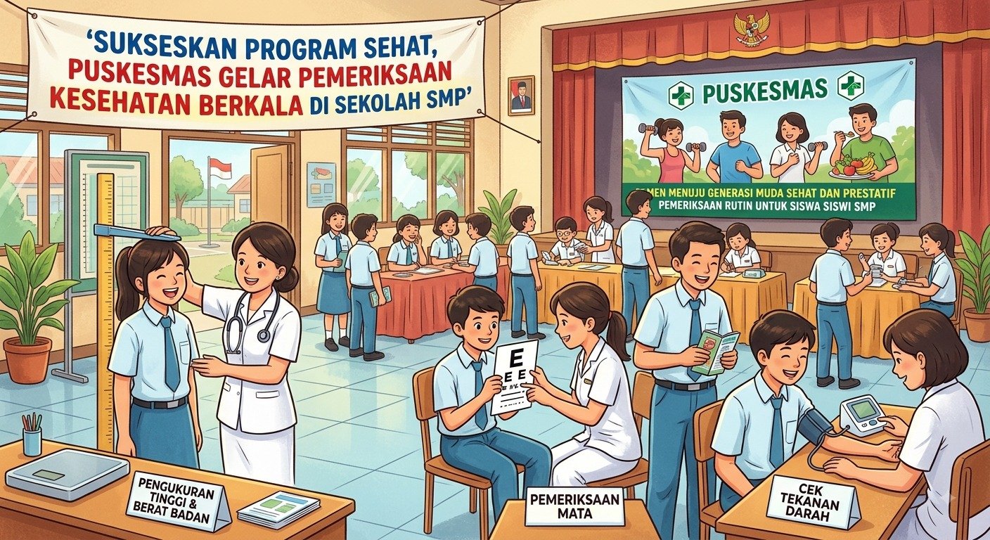 Sukseskan Program Sehat, Puskesmas Gelar Pemeriksaan Kesehatan Berkala di Sekolah